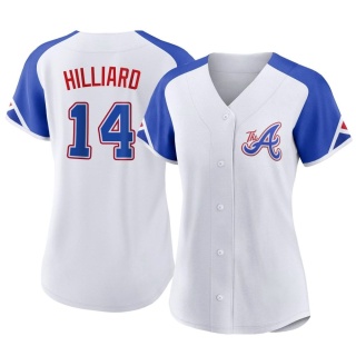 Sam Hilliard Men's Atlanta Braves White 2022 Program Jersey - Gold